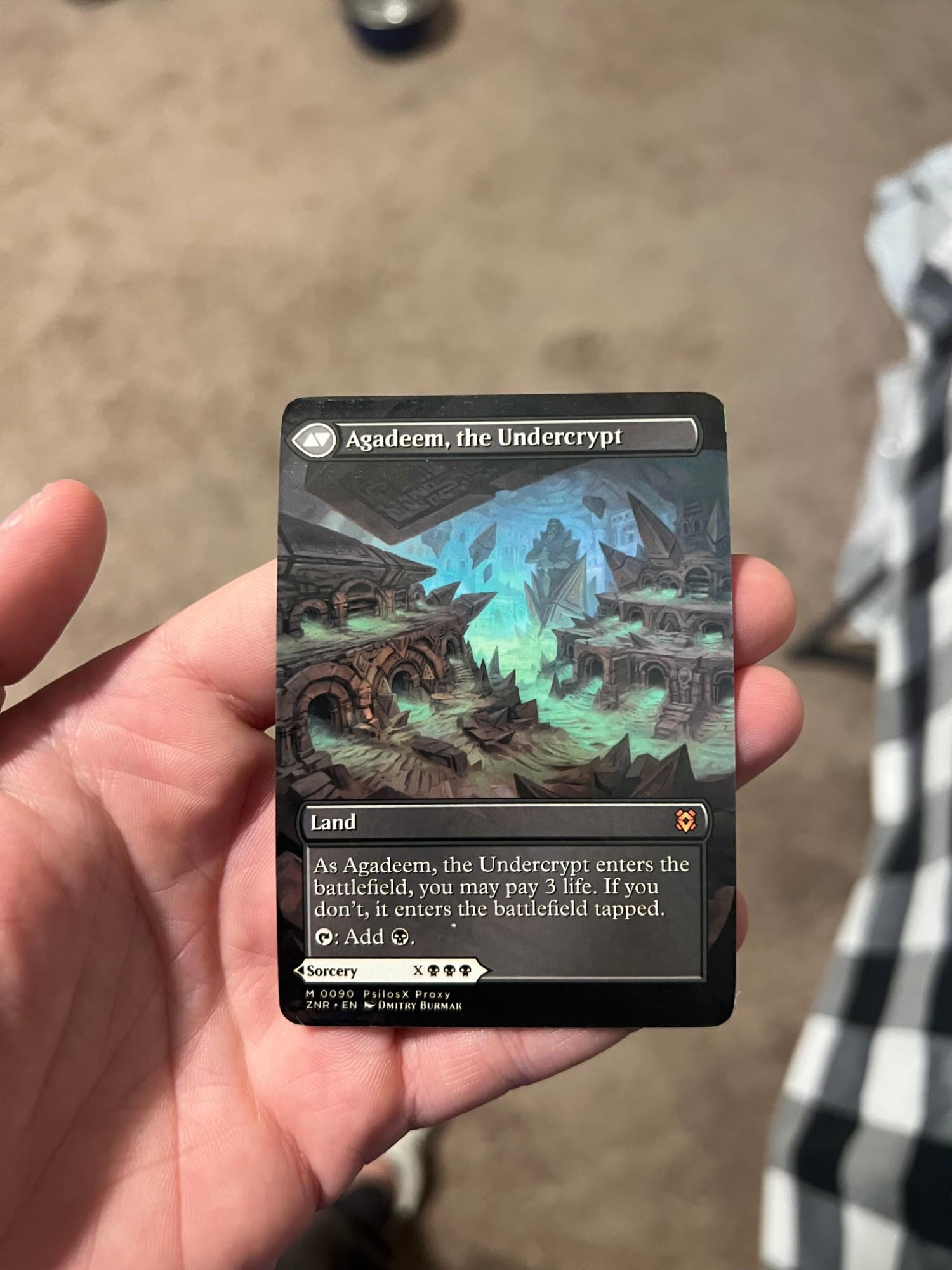 Flip it over — double-faced cards print both faces.